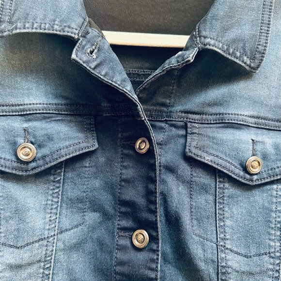 DG2 by Diane Gilman Puff-Sleeve Denim Jacket – Women’s Large – Dark Indigo - Picture 4 of 4